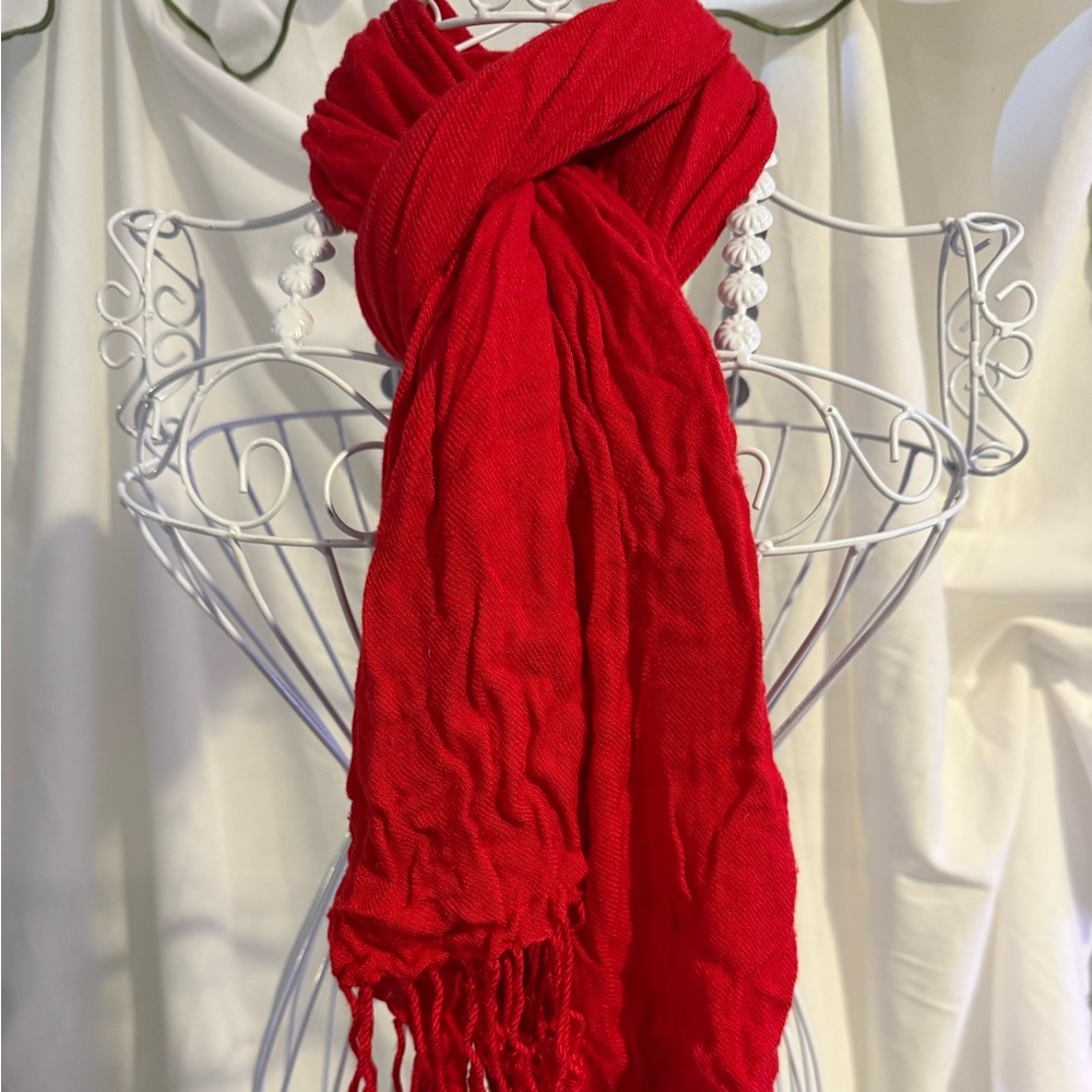 Apt. 9 Vibrant Red Scarf with Fringe